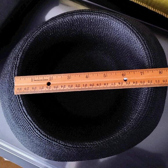 Black Flip Brim Summer Hat Woven Polypropylene IC 21 Inches - Picture 13 of 16